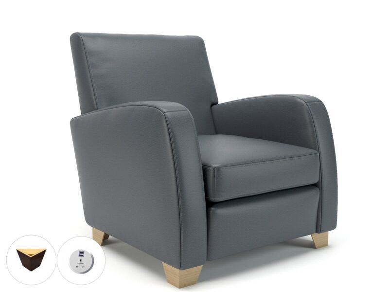 Wynne 81cm Wide Armchair in Cristina Marrone Ultima Faux Leather - Image 89