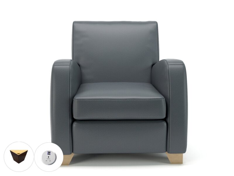 Wynne 81cm Wide Armchair in Cristina Marrone Ultima Faux Leather - Image 9
