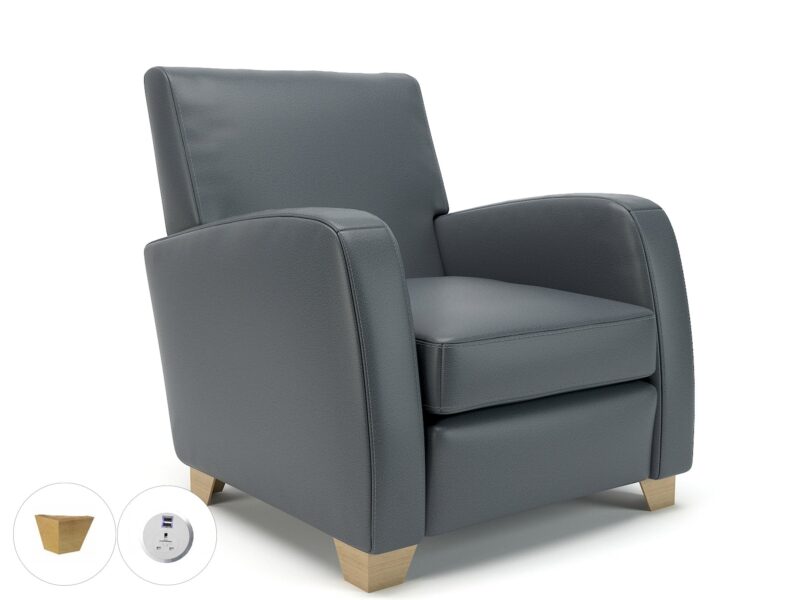 Wynne 81cm Wide Armchair in Cristina Marrone Ultima Faux Leather - Image 91