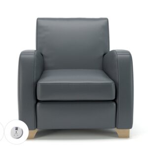 Wynne 81cm Wide Armchair in Cristina Marrone Ultima Faux Leather - Image 13