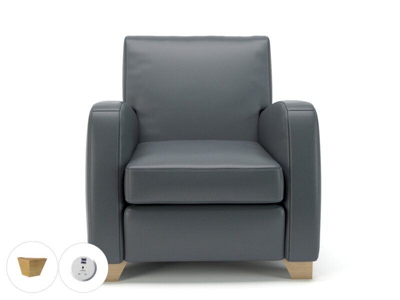 Wynne 81cm Wide Armchair in Cristina Marrone Ultima Faux Leather - Image 13