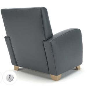 Wynne 81cm Wide Armchair in Cristina Marrone Ultima Faux Leather - Image 14