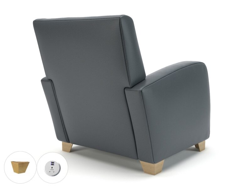 Wynne 81cm Wide Armchair in Cristina Marrone Ultima Faux Leather - Image 14