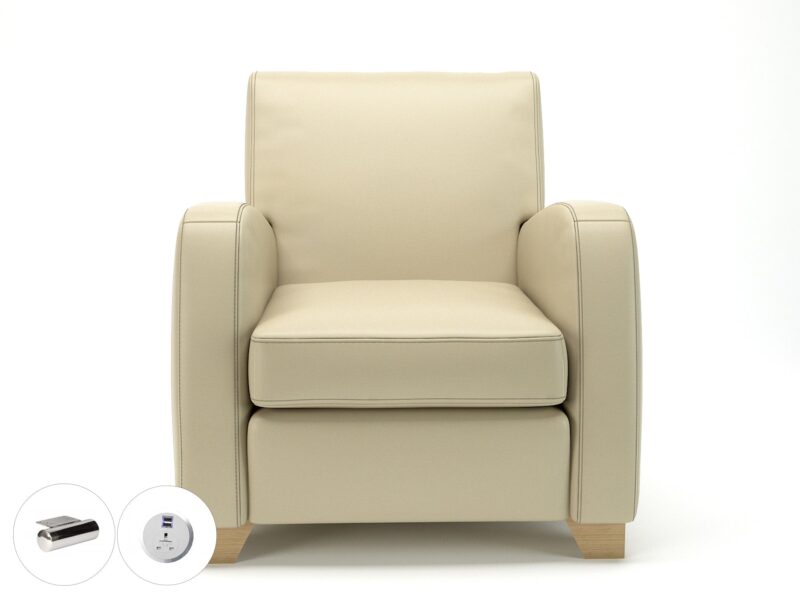 Wynne 81cm Wide Armchair in Cristina Marrone Ultima Faux Leather - Image 15
