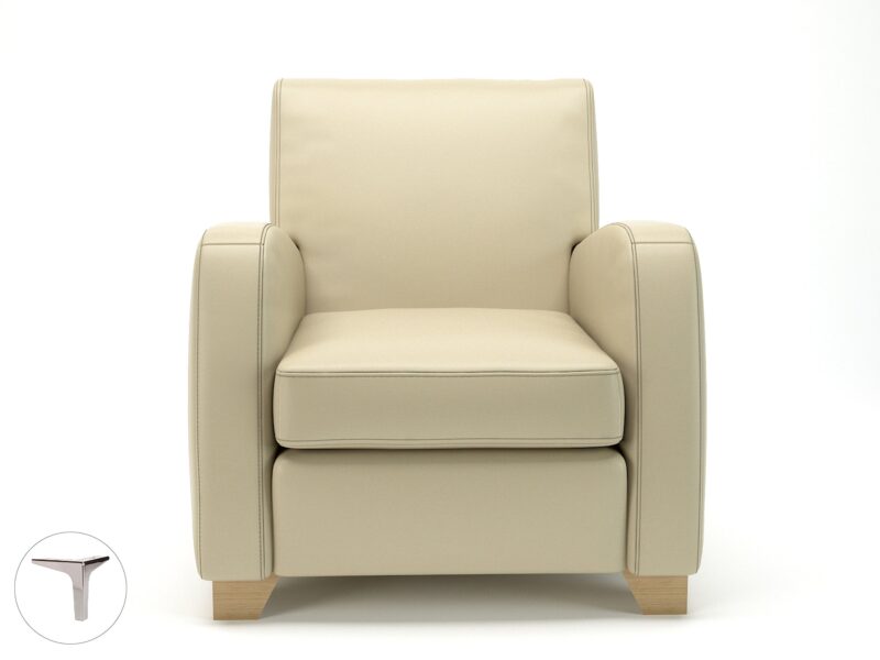 Wynne 81cm Wide Armchair in Cristina Marrone Ultima Faux Leather - Image 17
