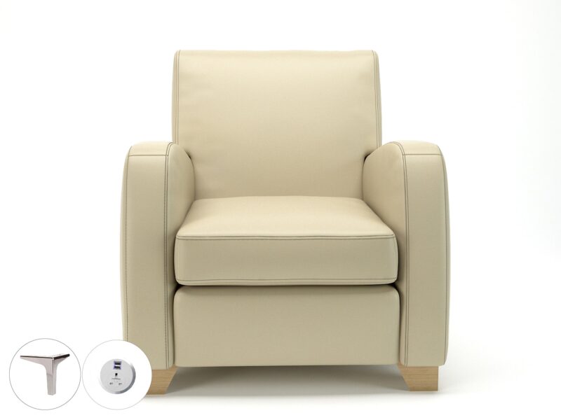 Wynne 81cm Wide Armchair in Cristina Marrone Ultima Faux Leather - Image 19