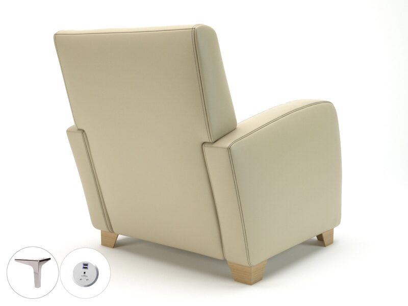 Wynne 81cm Wide Armchair in Cristina Marrone Ultima Faux Leather - Image 20