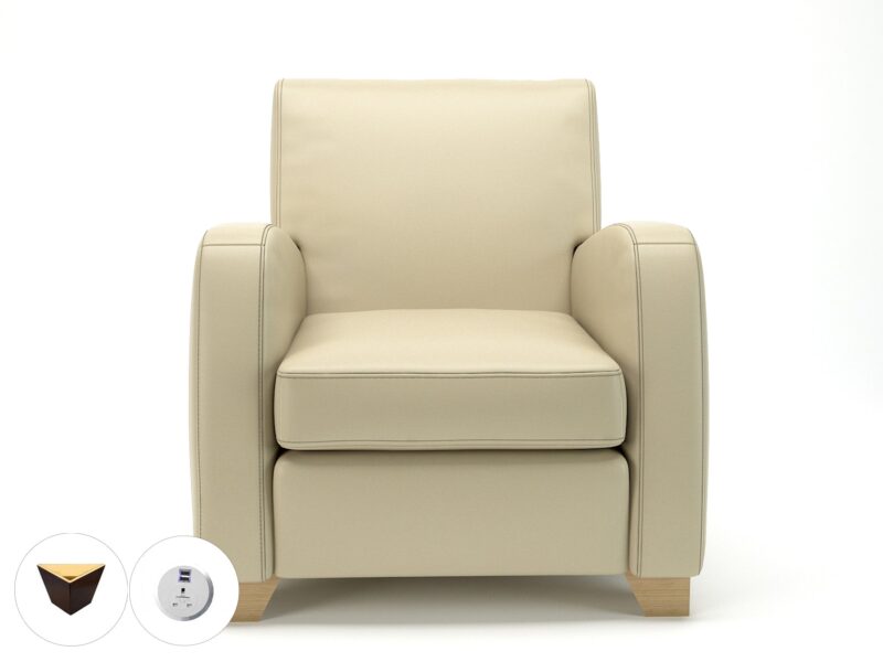 Wynne 81cm Wide Armchair in Cristina Marrone Ultima Faux Leather - Image 23
