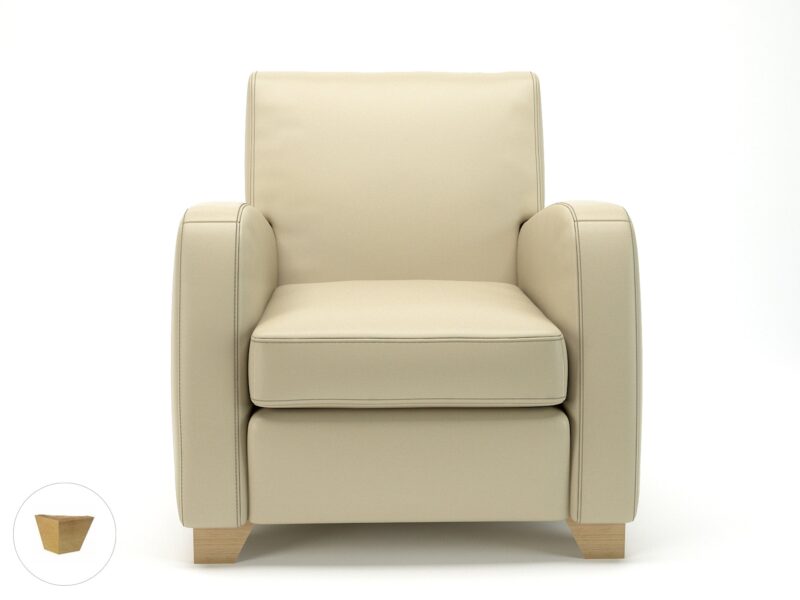 Wynne 81cm Wide Armchair in Cristina Marrone Ultima Faux Leather - Image 25