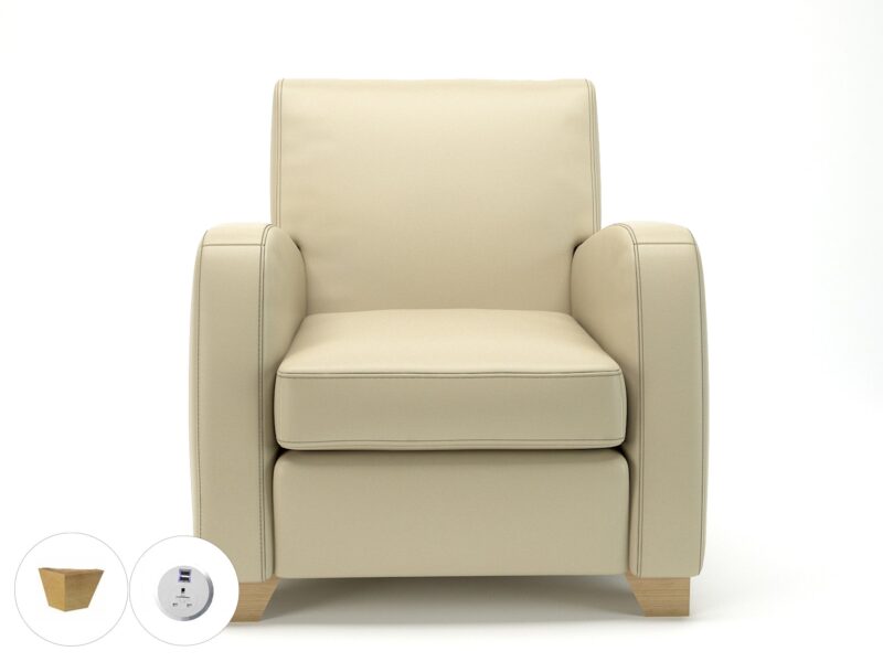 Wynne 81cm Wide Armchair in Cristina Marrone Ultima Faux Leather - Image 27