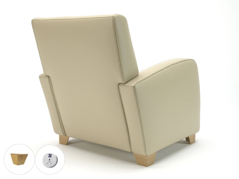 Wynne 81cm Wide Armchair in Cristina Marrone Ultima Faux Leather - Image 28