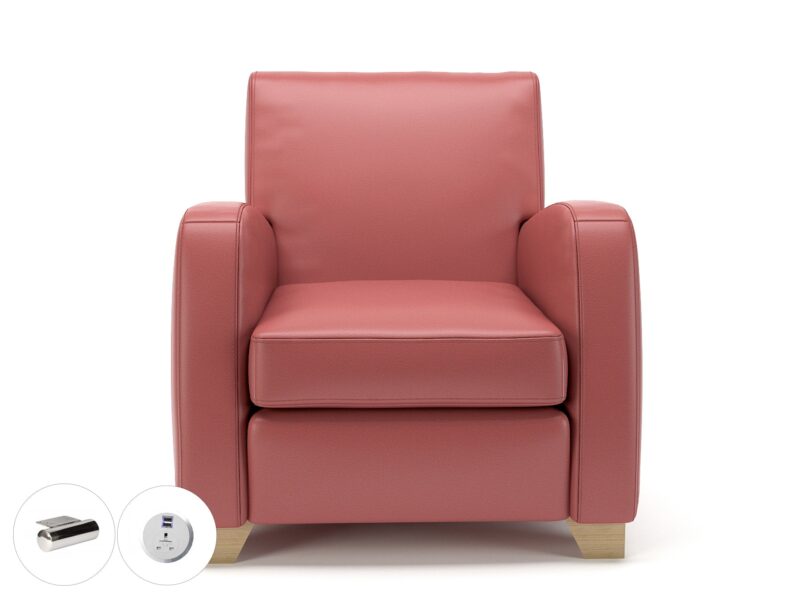 Wynne 81cm Wide Armchair in Cristina Marrone Ultima Faux Leather - Image 29