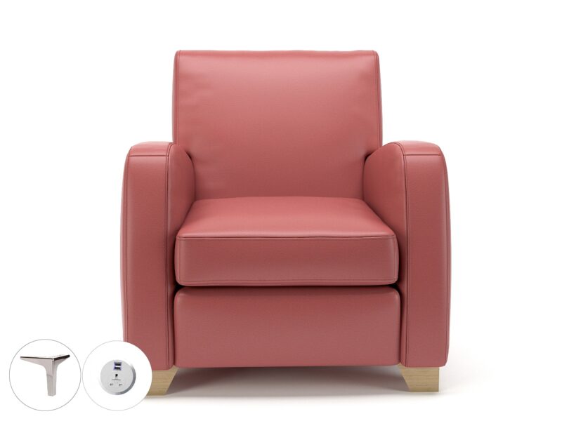 Wynne 81cm Wide Armchair in Cristina Marrone Ultima Faux Leather - Image 33