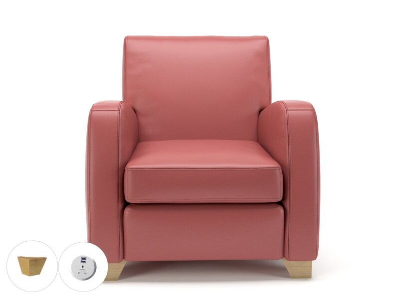 Wynne 81cm Wide Armchair in Cristina Marrone Ultima Faux Leather - Image 41