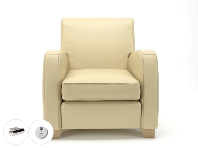 Wynne 81cm Wide Armchair in Cristina Marrone Ultima Faux Leather - Image 43