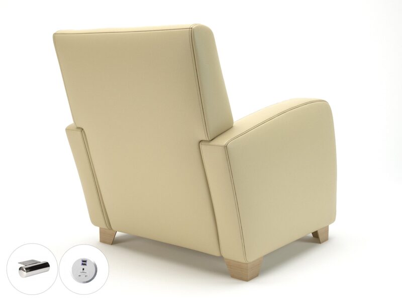 Wynne 81cm Wide Armchair in Cristina Marrone Ultima Faux Leather - Image 44