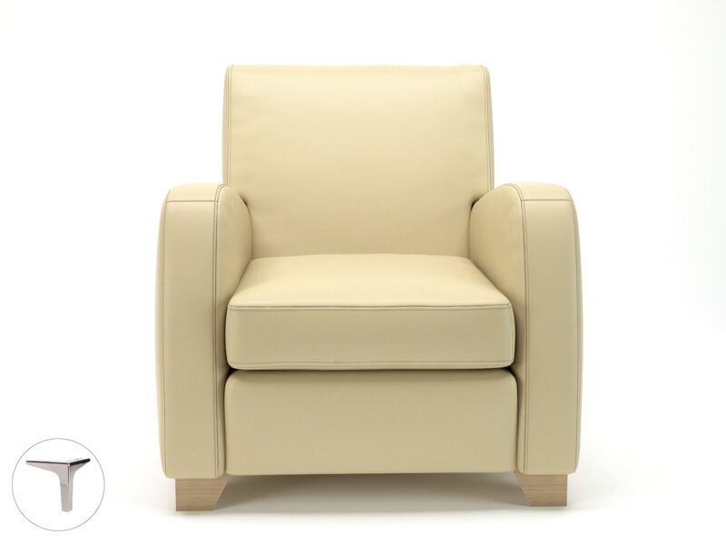Wynne 81cm Wide Armchair in Cristina Marrone Ultima Faux Leather - Image 45