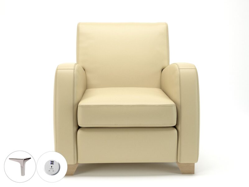 Wynne 81cm Wide Armchair in Cristina Marrone Ultima Faux Leather - Image 47
