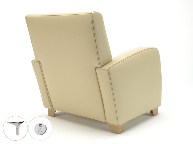 Wynne 81cm Wide Armchair in Cristina Marrone Ultima Faux Leather - Image 48