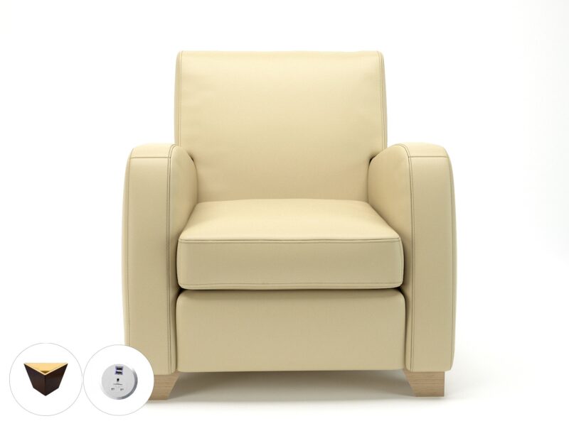 Wynne 81cm Wide Armchair in Cristina Marrone Ultima Faux Leather - Image 51