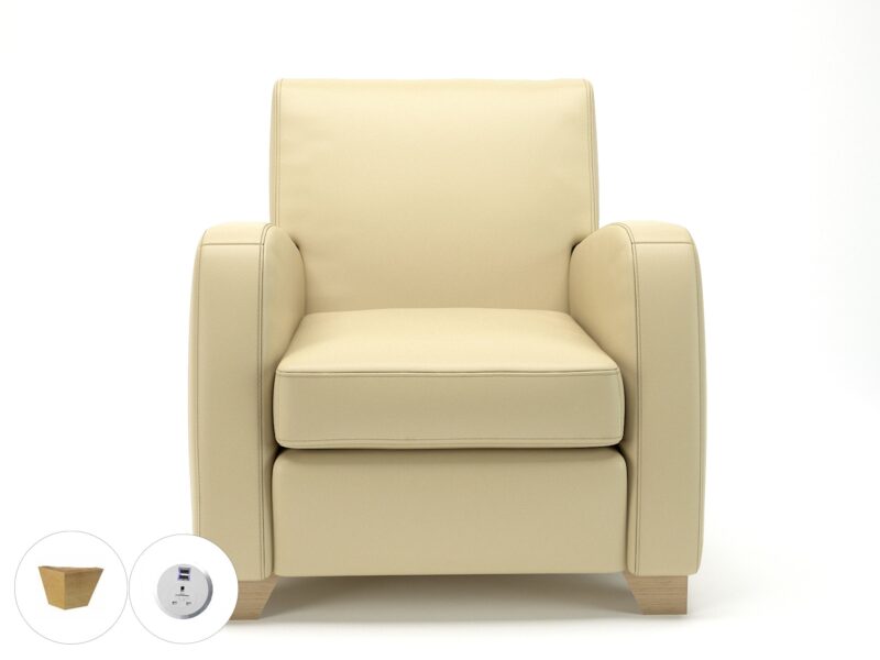 Wynne 81cm Wide Armchair in Cristina Marrone Ultima Faux Leather - Image 55