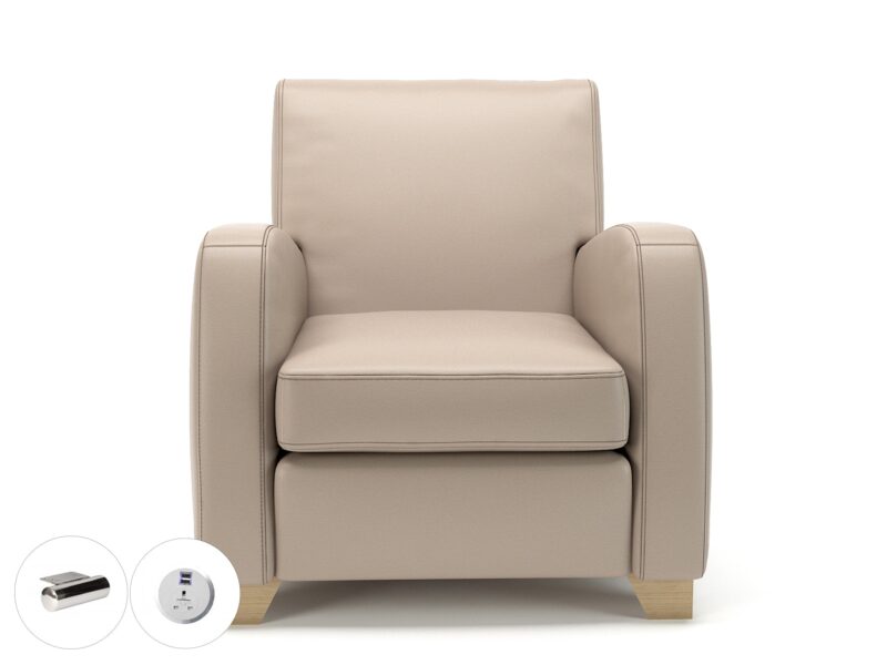Wynne 81cm Wide Armchair in Cristina Marrone Ultima Faux Leather - Image 57