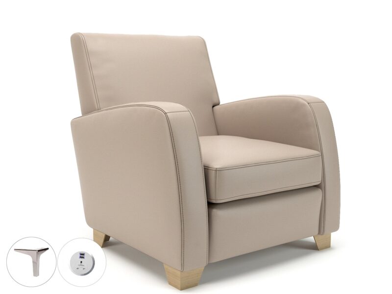 Wynne 81cm Wide Armchair in Cristina Marrone Ultima Faux Leather - Image 114