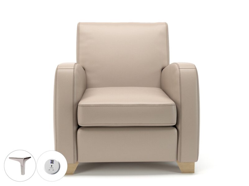 Wynne 81cm Wide Armchair in Cristina Marrone Ultima Faux Leather - Image 59
