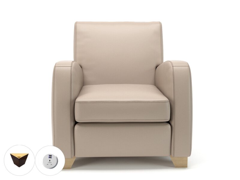 Wynne 81cm Wide Armchair in Cristina Marrone Ultima Faux Leather - Image 61