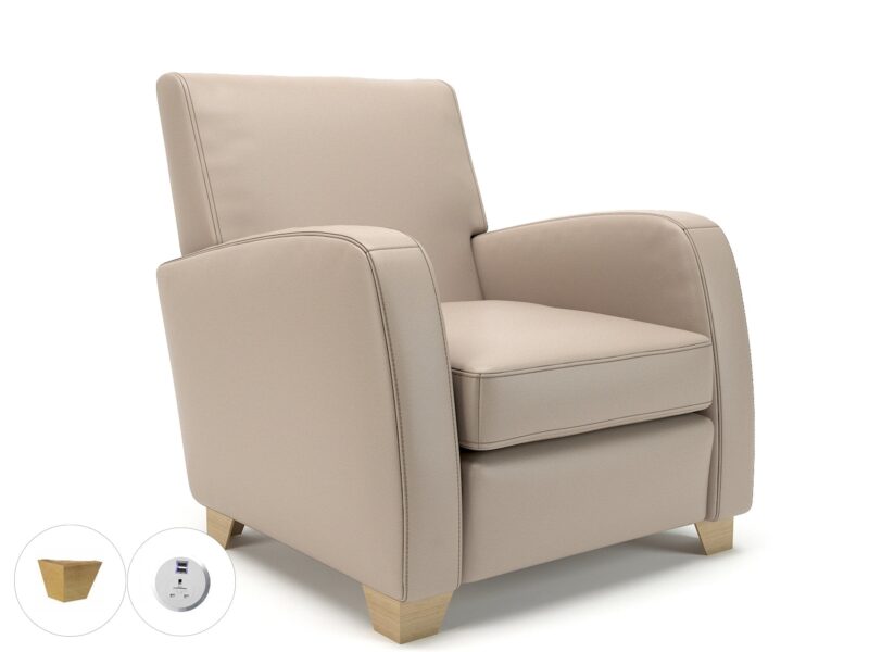 Wynne 81cm Wide Armchair in Cristina Marrone Ultima Faux Leather - Image 116