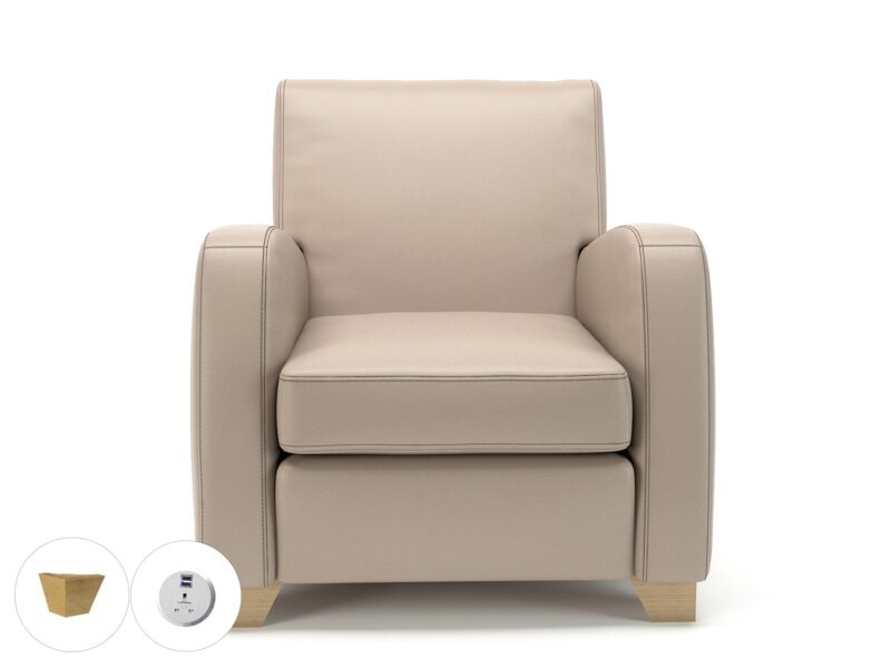 Wynne 81cm Wide Armchair in Cristina Marrone Ultima Faux Leather - Image 63