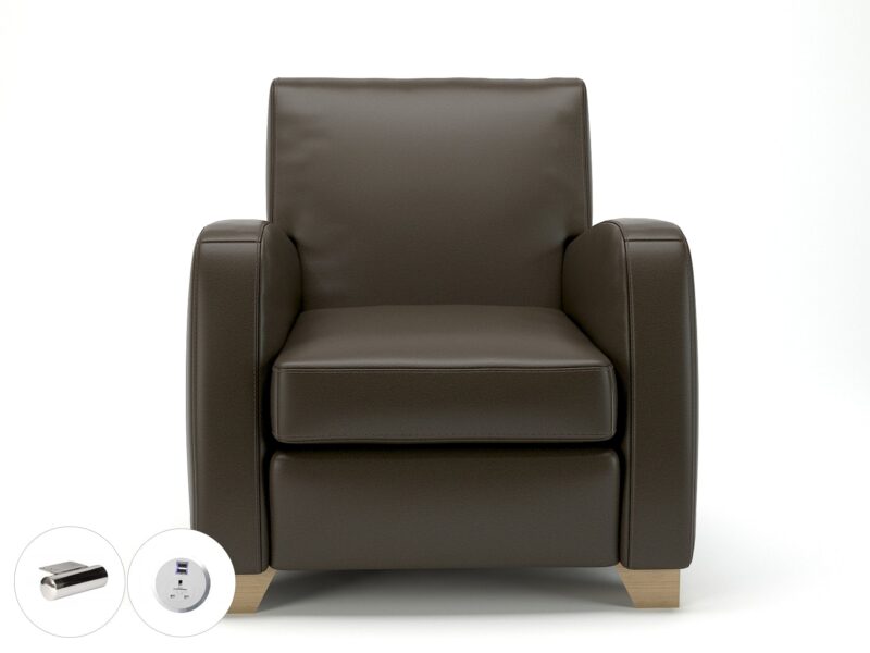 Wynne 81cm Wide Armchair in Cristina Marrone Ultima Faux Leather - Image 65