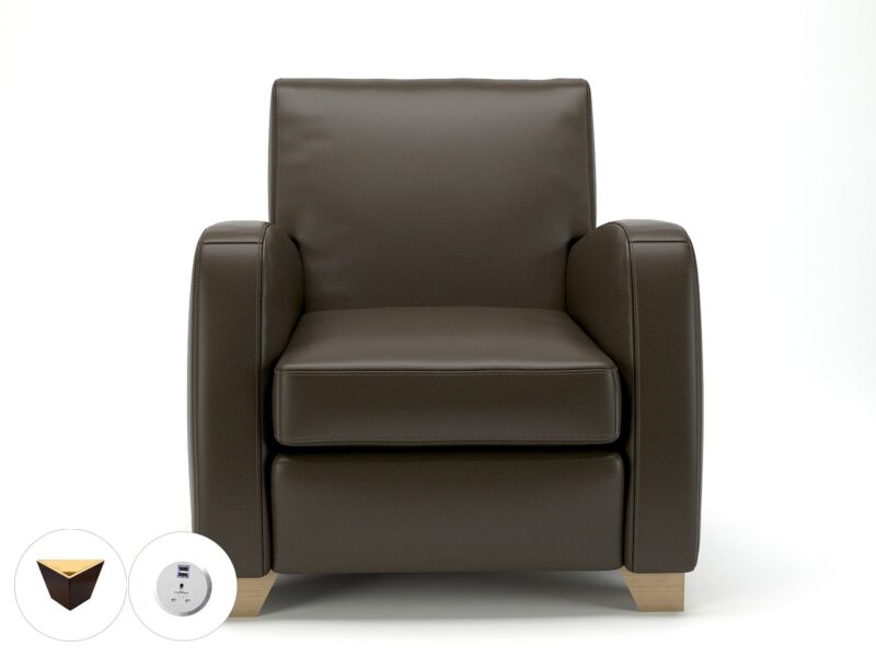 Wynne 81cm Wide Armchair in Cristina Marrone Ultima Faux Leather - Image 73