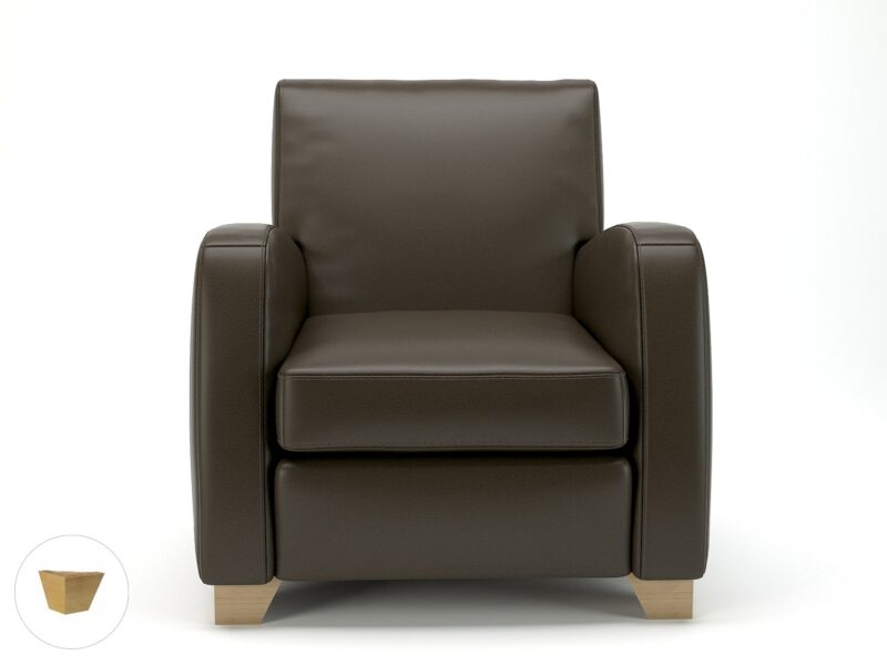 Wynne 81cm Wide Armchair in Cristina Marrone Ultima Faux Leather - Image 75