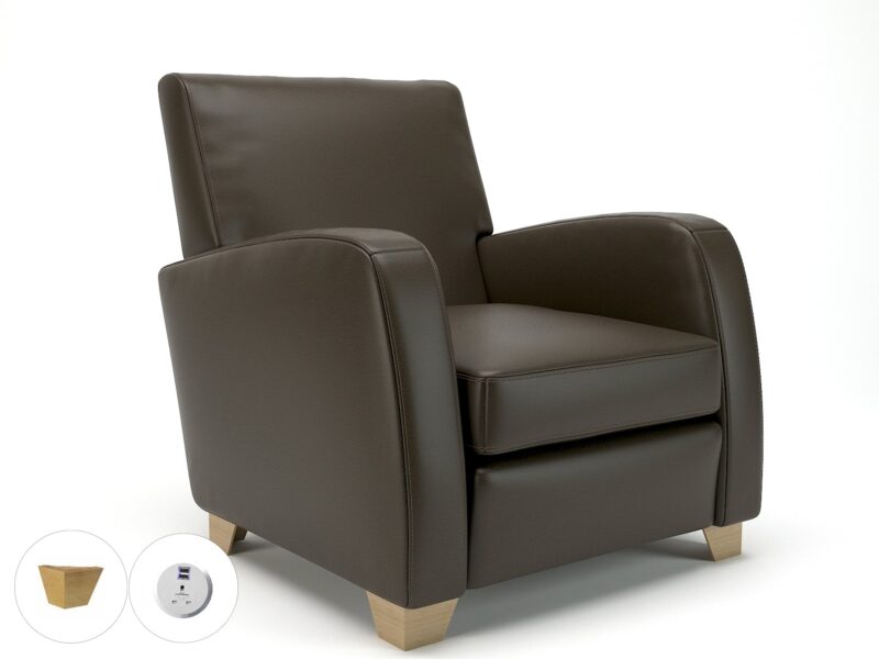 Wynne 81cm Wide Armchair in Cristina Marrone Ultima Faux Leather - Image 123