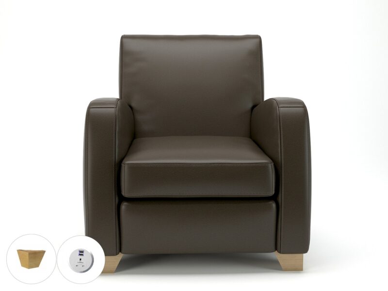 Wynne 81cm Wide Armchair in Cristina Marrone Ultima Faux Leather - Image 77