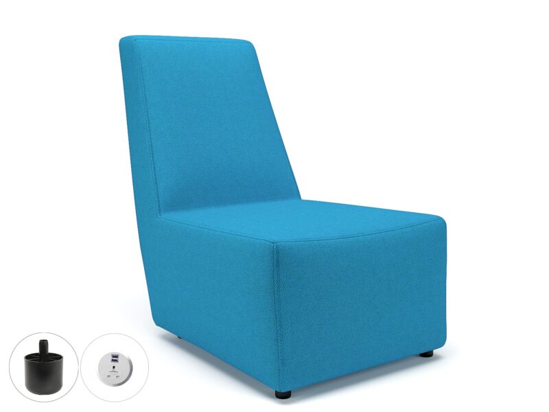 Pella 65cm Wide Chair in Camira Era Fabric with Socket - Image 4