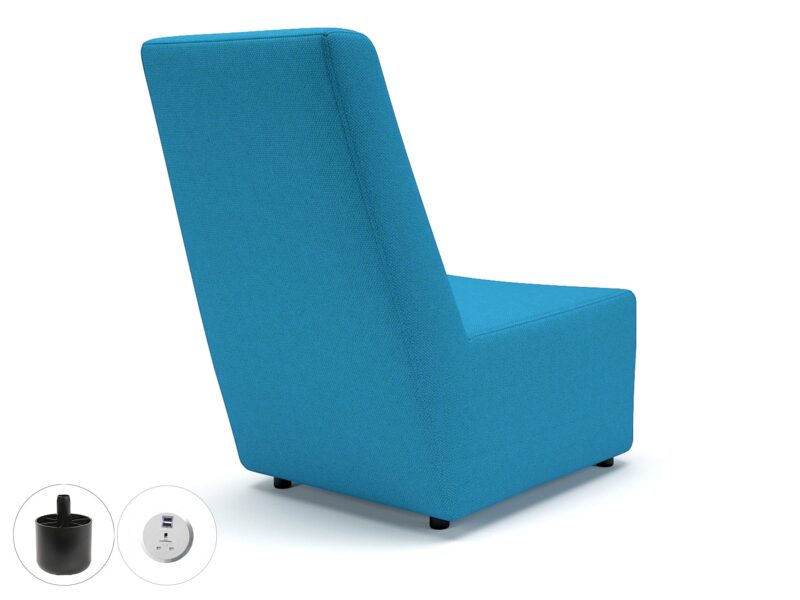 Pella 65cm Wide Chair in Camira Era Fabric with Socket - Image 6