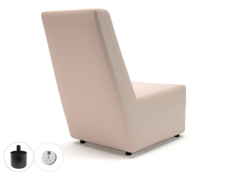 Pella 65cm Wide Chair in Cristina Marrone Ultima Faux Leather with Socket - Image 15