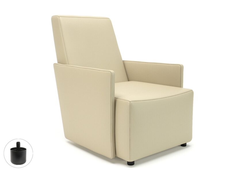 Pella 69cm Wide Armchair in Cristina Marrone Ultima Faux Leather - Image 4