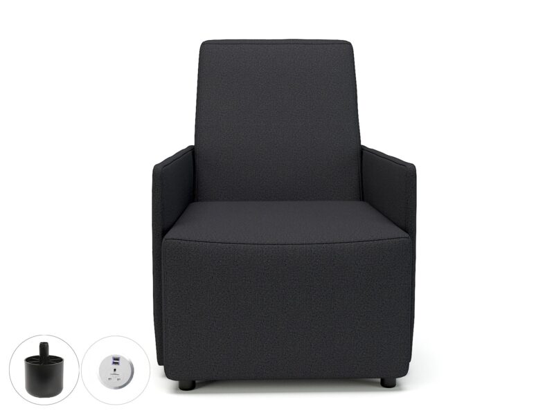 Pella 69cm Wide Armchair in Warwick Dolly Fabric with Socket - Image 5