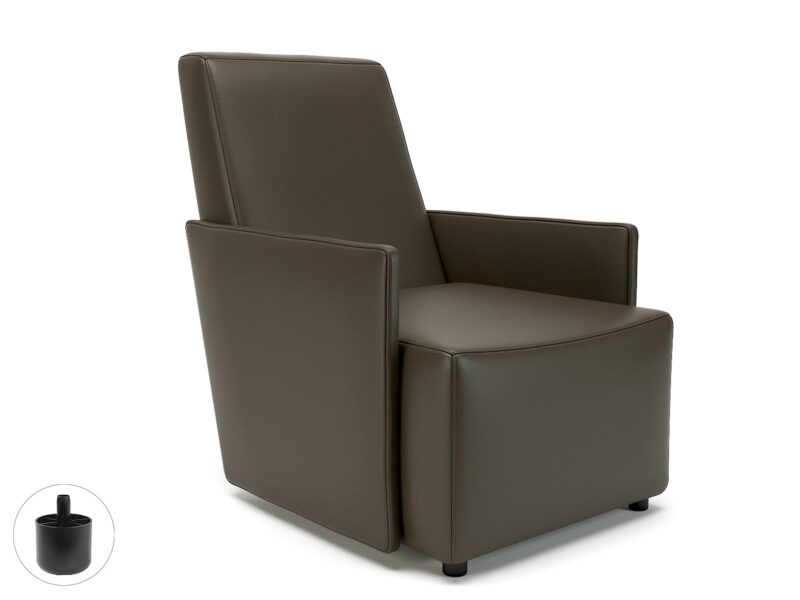 Pella 69cm Wide Armchair in Cristina Marrone Ultima Faux Leather - Image 13