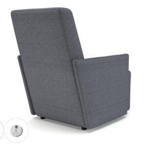 Pella 69cm Wide Armchair in Camira Era Fabric with Socket - Image 21