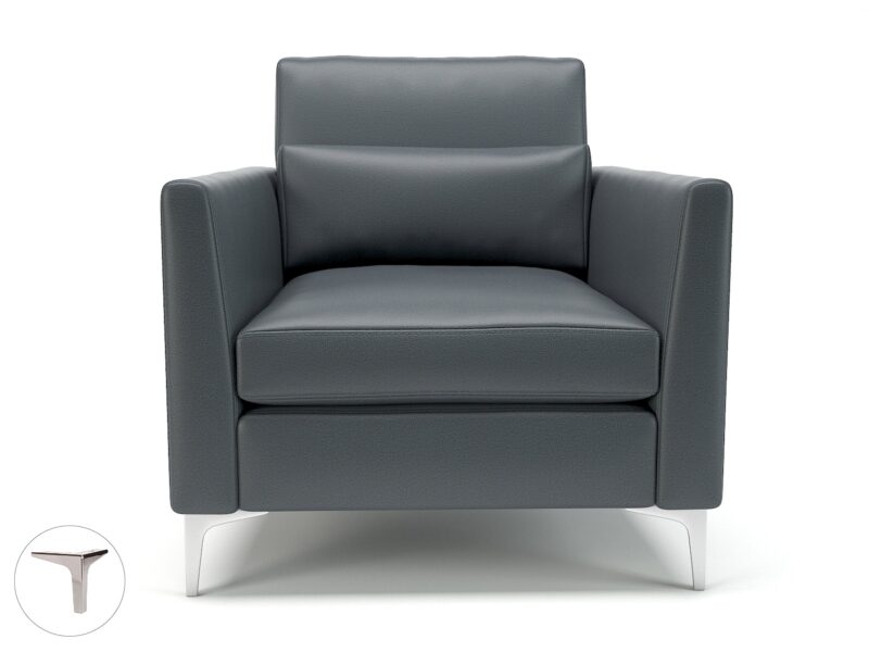 Roselle 90cm Wide Armchair in Cristina Marrone Ultima Faux Leather - Image 2