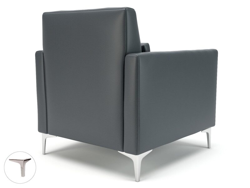 Roselle 90cm Wide Armchair in Cristina Marrone Ultima Faux Leather - Image 3