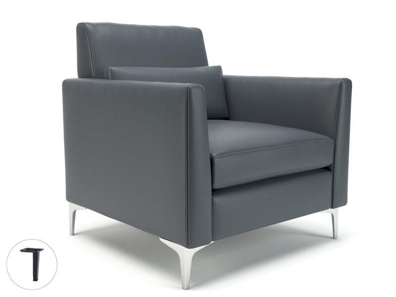 Roselle 90cm Wide Armchair in Cristina Marrone Ultima Faux Leather - Image 4