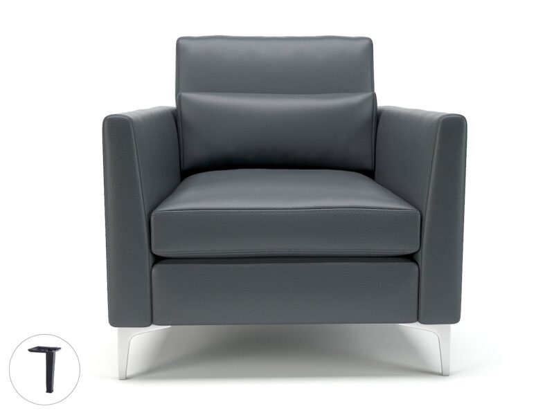 Roselle 90cm Wide Armchair in Cristina Marrone Ultima Faux Leather - Image 5