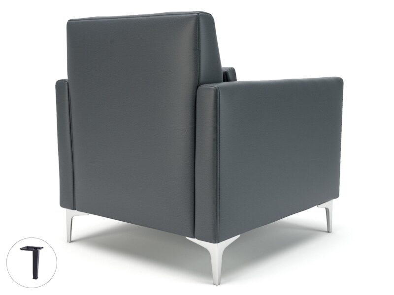 Roselle 90cm Wide Armchair in Cristina Marrone Ultima Faux Leather - Image 6