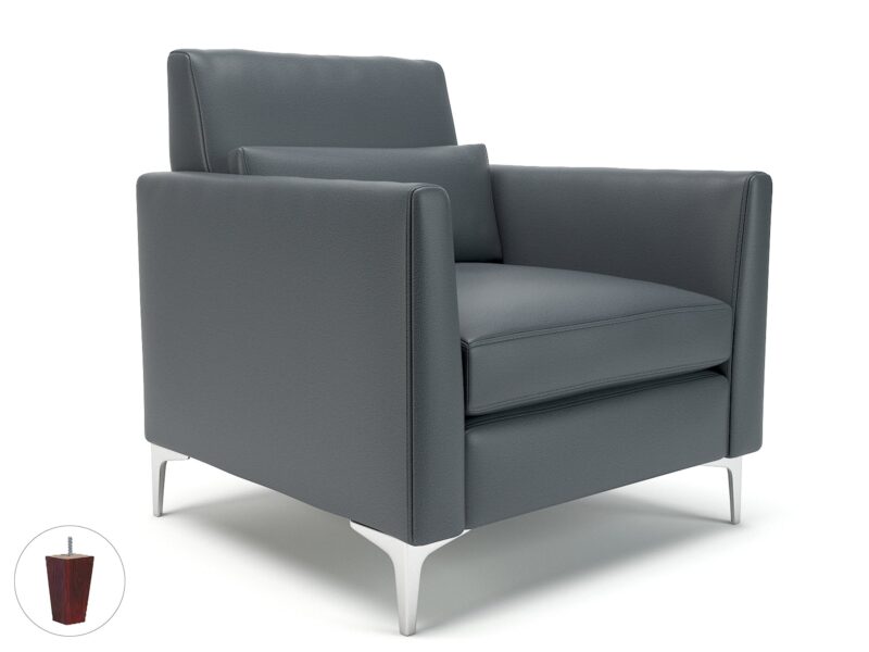 Roselle 90cm Wide Armchair in Cristina Marrone Ultima Faux Leather - Image 7