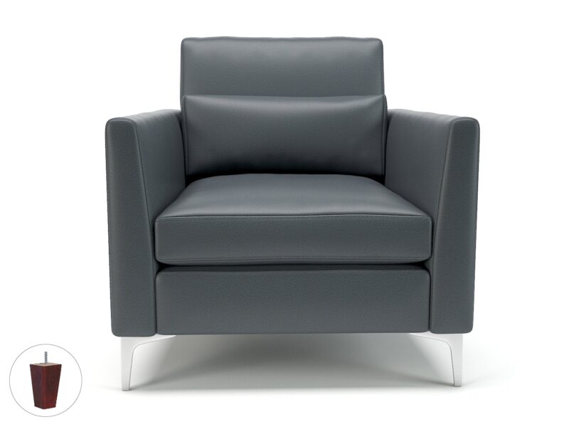 Roselle 90cm Wide Armchair in Cristina Marrone Ultima Faux Leather - Image 8